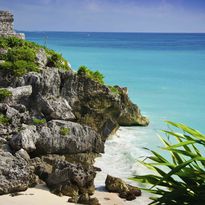 Ruins on the beach in Riviera Maya