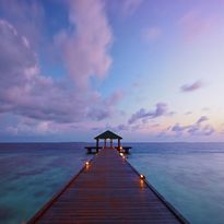 Beach Walkway at Sunset, Maldives