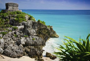 Ruins on the beach in Riviera Maya