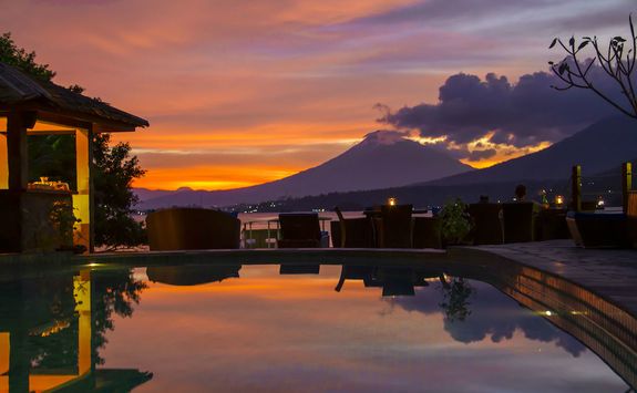 Volcano sunset northern sulawesi