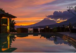 Volcano sunset northern sulawesi