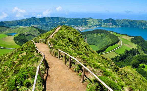 Hiking path through the hills