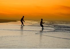 fisherman at sunset in Mozambique