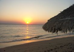 beach at sunset in Mozambique