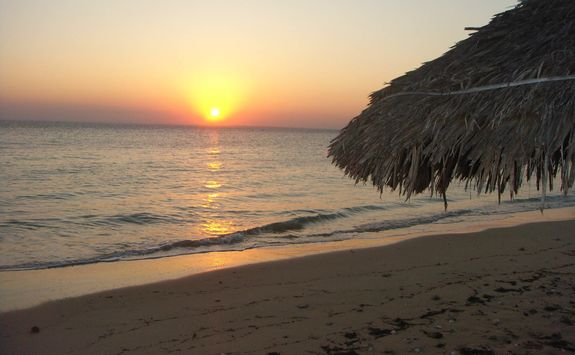 beach at sunset in Mozambique