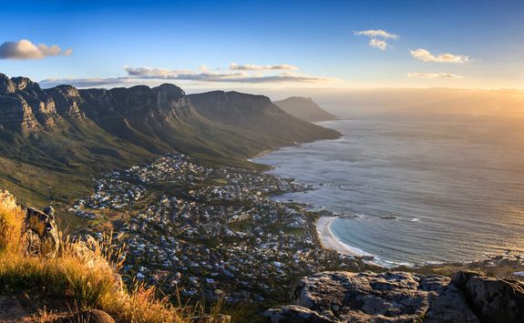 View of sunset from Table Mountain Africa