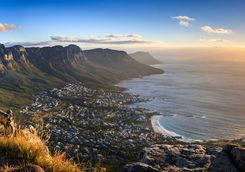 View of sunset from Table Mountain Africa