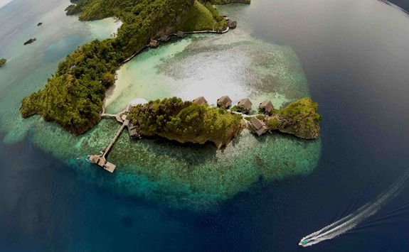 Aerial view of Misool Island