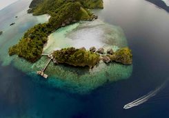 Aerial view of Misool Island