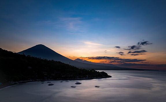 Sunset over Mount Ayung