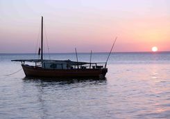sunset boat sail africa