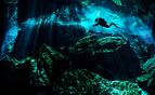 Cave diving in Mexico
