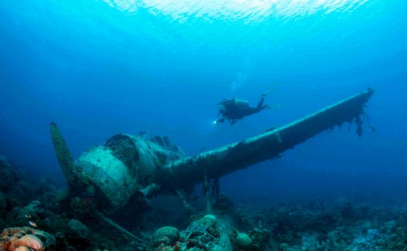 WWII sunken airplane wreck