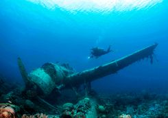 WWII sunken airplane wreck