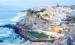 Beach town over the water