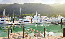 Boats in Pier, Seychelles