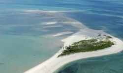 Aerial view of an island in Mozambique