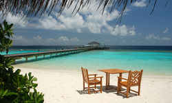 Table on beach, Baa Atoll