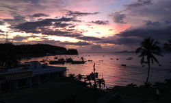 Sunset over the water in Sabang