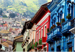 quito street view with colourful houses