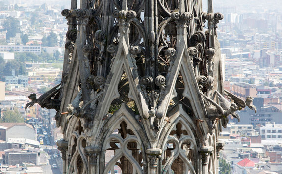 quito basilica gargoyles on spire