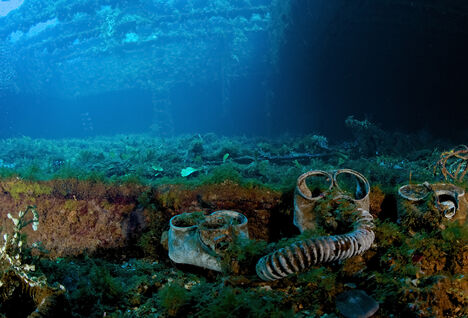 Gas masks on a wreck