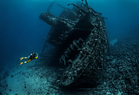 Diver and wreck