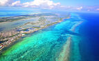 aeriel view of the belize barrier reef